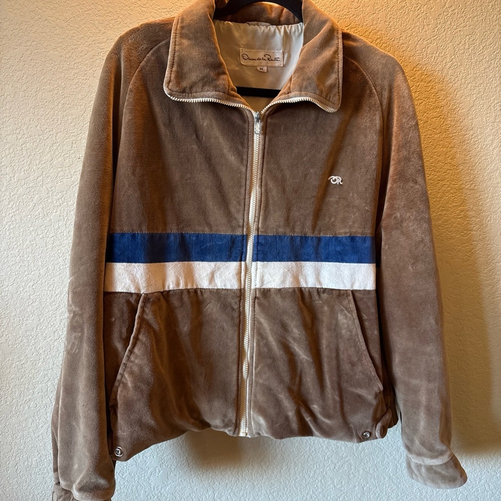 Oscar de la Renta Track Suit Zip Up Sweater size xl